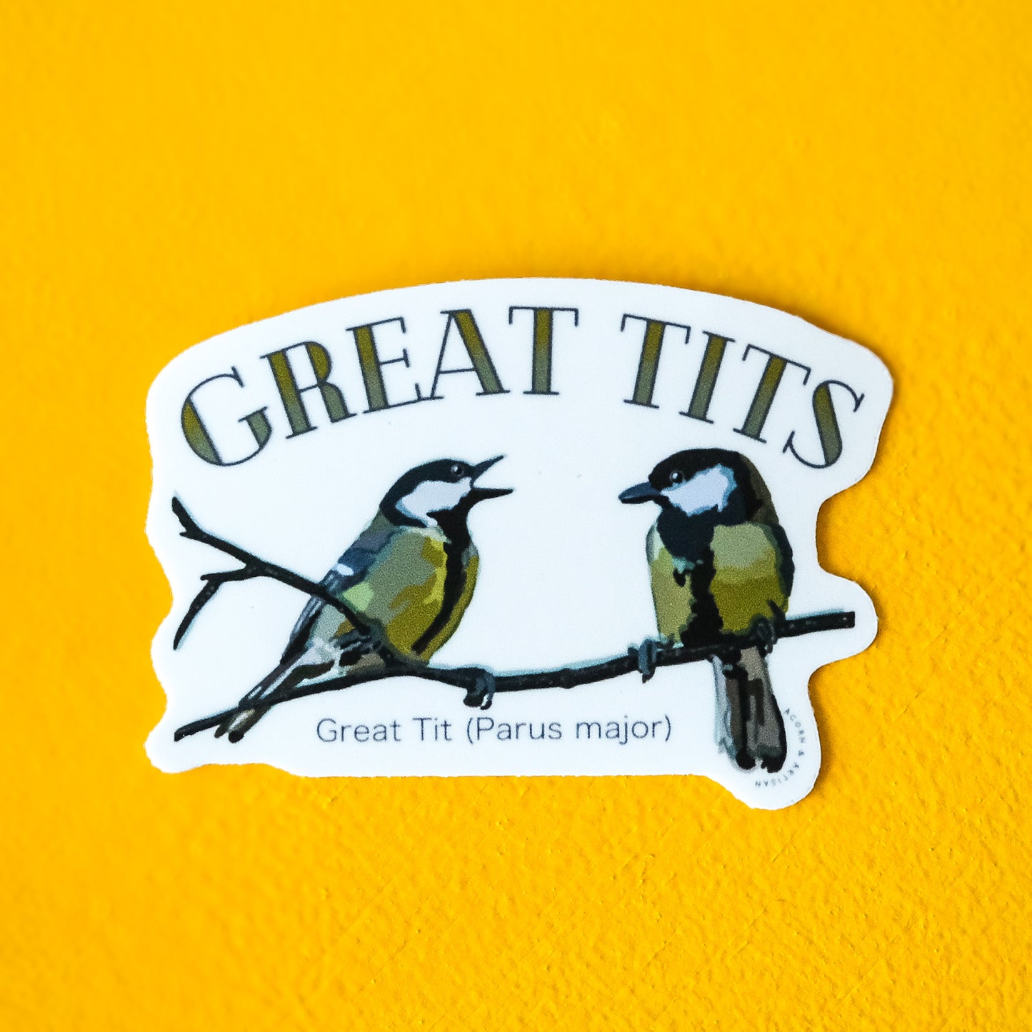 Great Tits Sticker | Funny Bird Lover Decal for Pun Enthusiasts