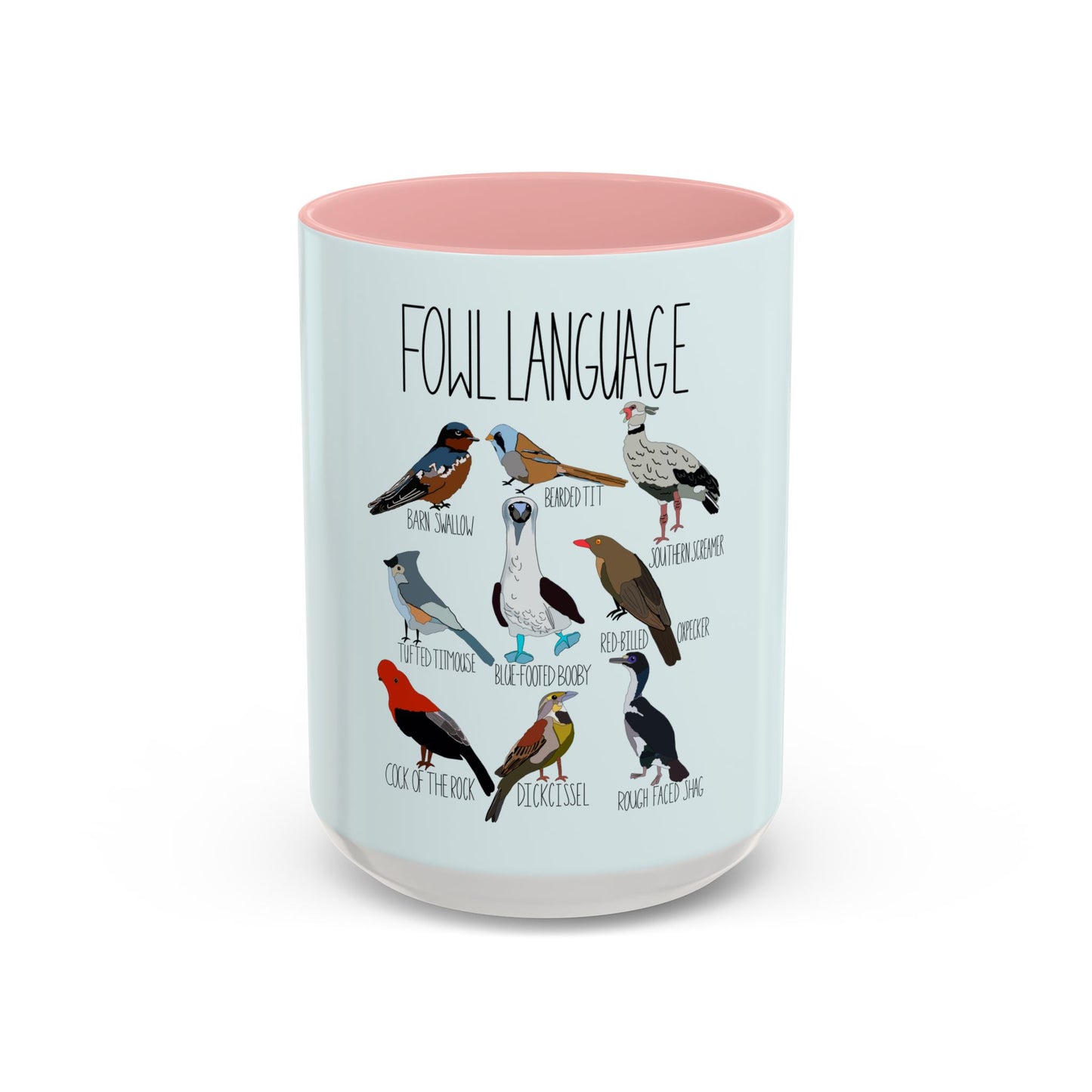 Bird Watcher Coffee Mug, Fowl Language Birding Mug, Funny Bird Lover Gift, Birding Enthusiast, Birding Gift Idea, Accent Coffee Mug