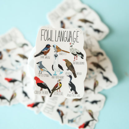 Fowl Language Sticker | Funny Bird Lover Decal for Pun Enthusiasts