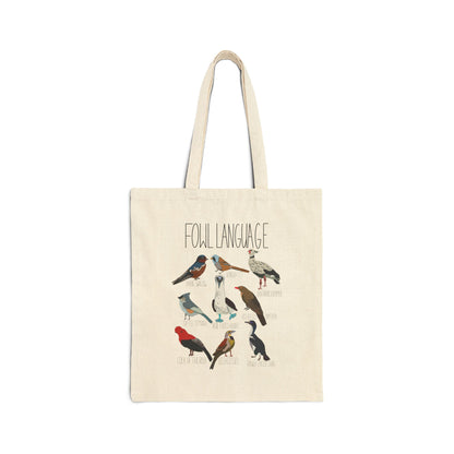 Fowl Language Birding  Canvas Tote, Bird Watcher Bag, Birding Enthusiast, Funny Bird Lover Bag, Birding Gift Idea