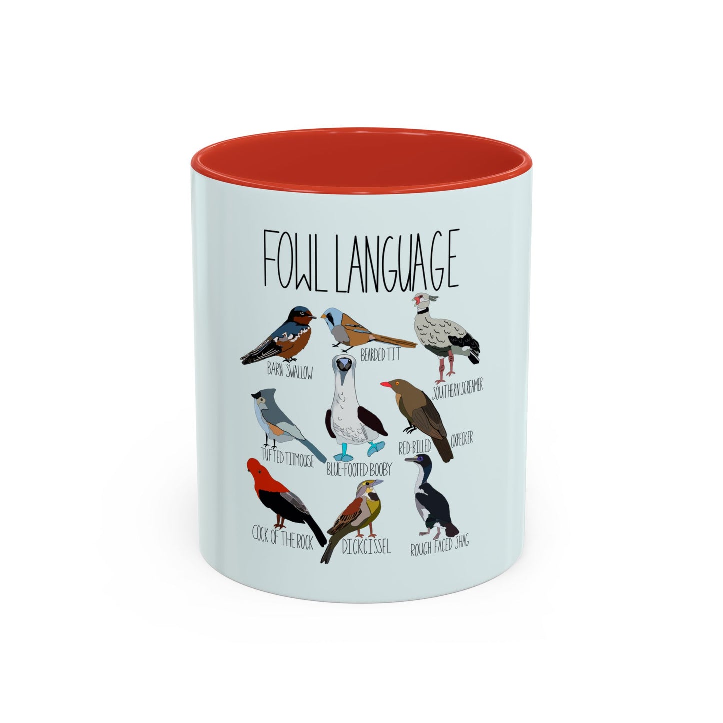 Bird Watcher Coffee Mug, Fowl Language Birding Mug, Funny Bird Lover Gift, Birding Enthusiast, Birding Gift Idea, Accent Coffee Mug