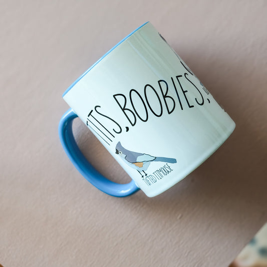 Tits, Boobies & Peckers Mug | Funny Bird Lover Gift for Pun Enthusiasts