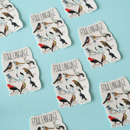 Fowl Language Sticker | Funny Bird Lover Decal for Pun Enthusiasts