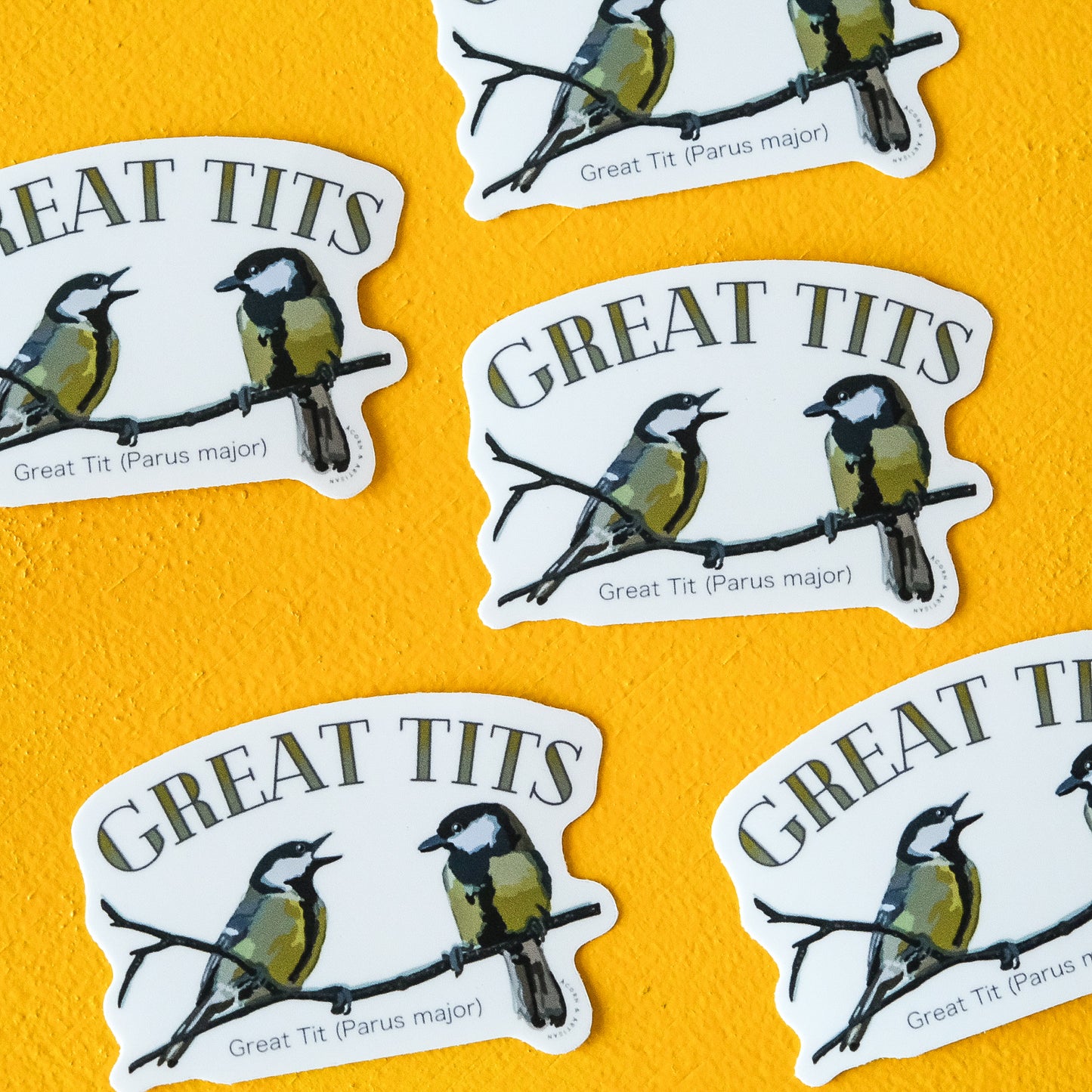 Great Tits Sticker | Funny Bird Lover Decal for Pun Enthusiasts