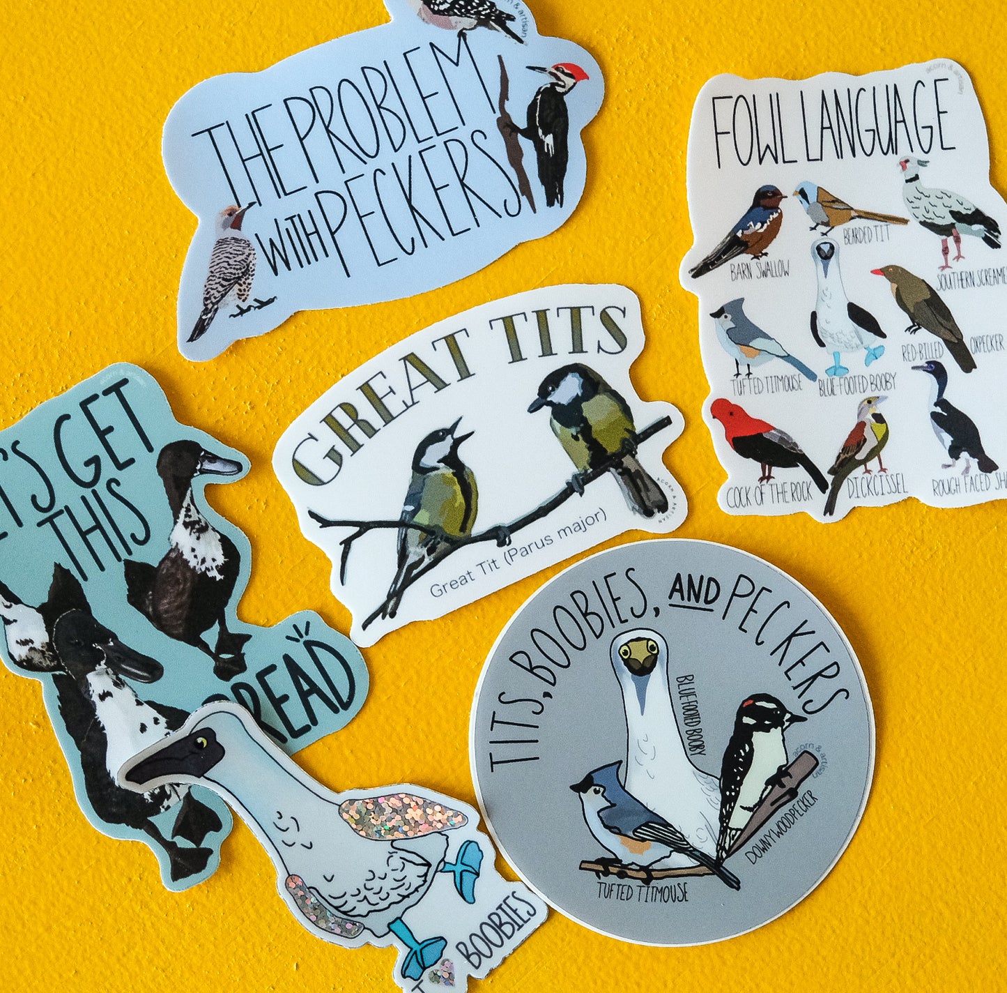 Great Tits Sticker | Funny Bird Lover Decal for Pun Enthusiasts