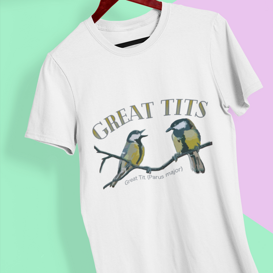 Great Tits Birding T-Shirt, Bird Watcher Tee, Birding Enthusiast Shirt, Funny Bird Lover Top, Birding Gift Idea