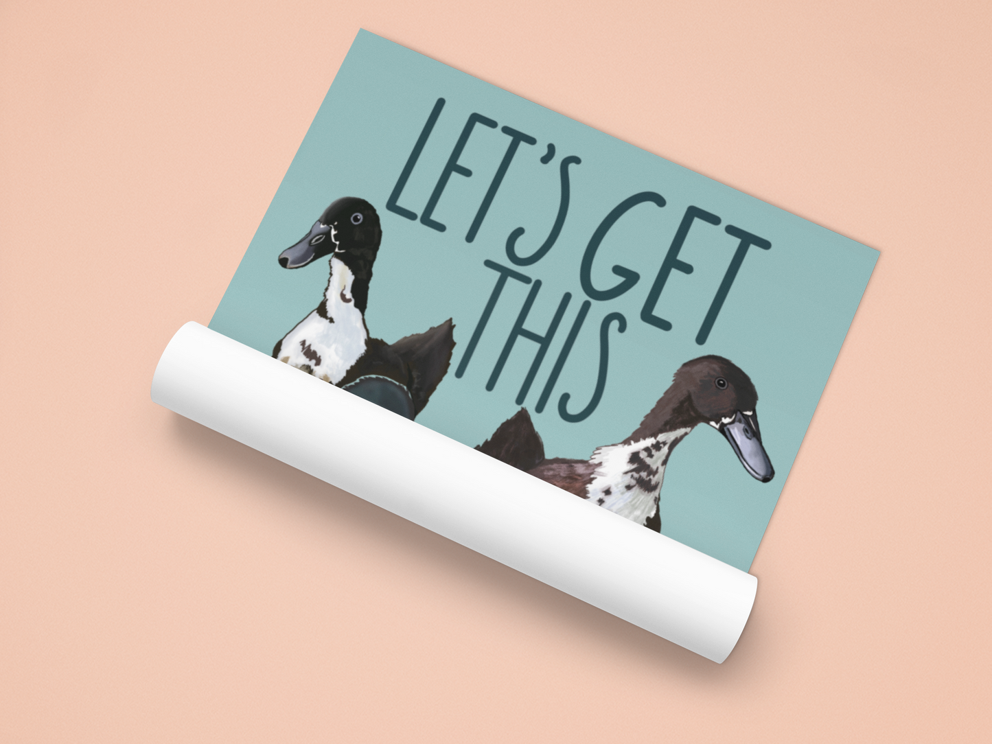 Let’s Get This Bread Poster | Funny Duck-Themed Wall Art for Food and Hustle Lovers